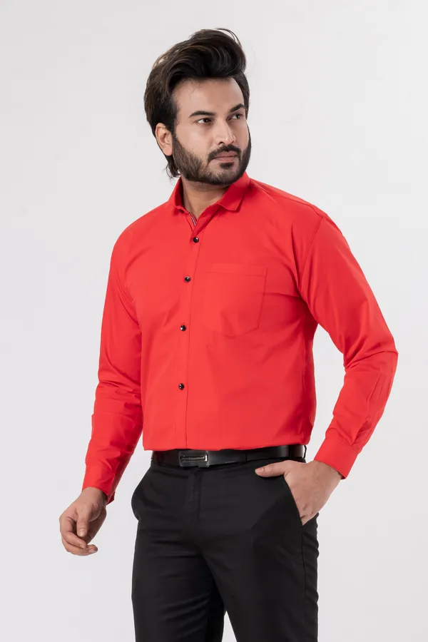 Orange_100%_Cotton_Casual_Shirt_For_Men