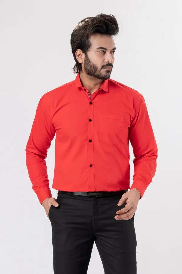 Orange_100%_Cotton_Casual_Shirt_For_Men