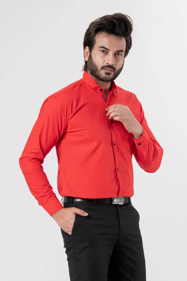 Orange_100%_Cotton_Casual_Shirt_For_Men