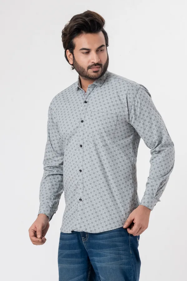 Light_Grey_100%_Cotton_Casual_Shirt_For_Men