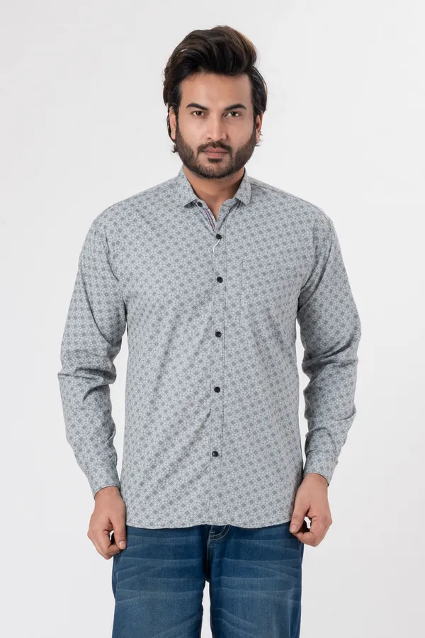 Light_Grey_100%_Cotton_Casual_Shirt_For_Men