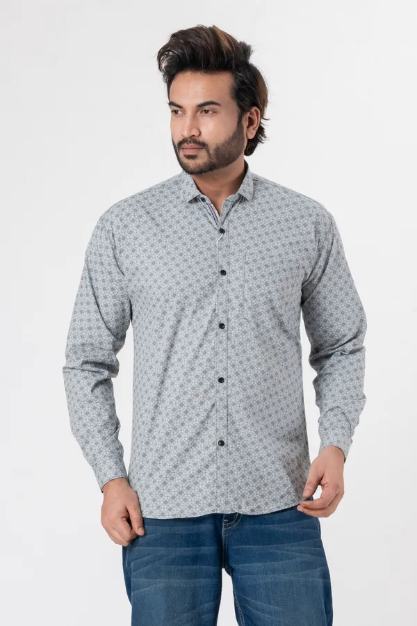 Light_Grey_100%_Cotton_Casual_Shirt_For_Men