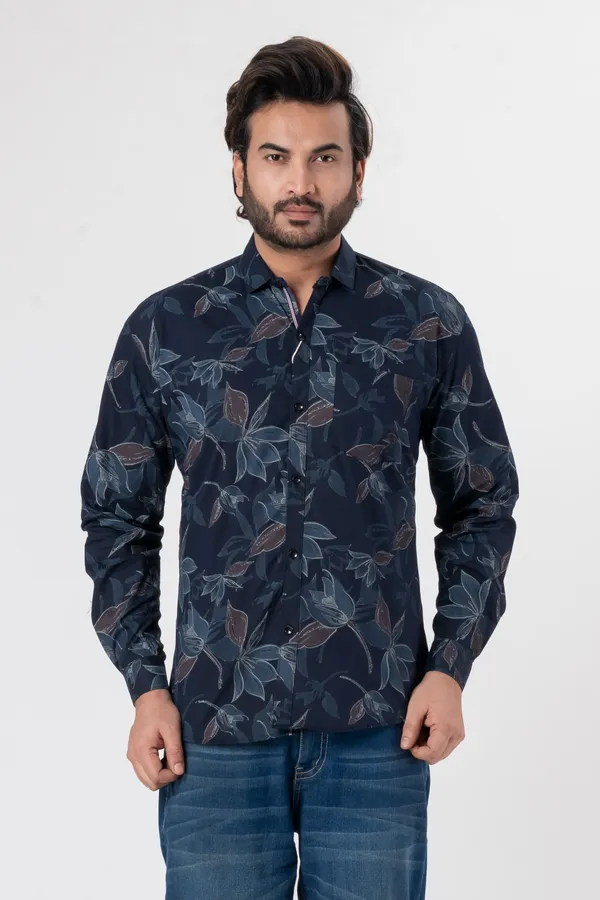 Blue_100%_Cotton_Casual_Shirt_For_Men