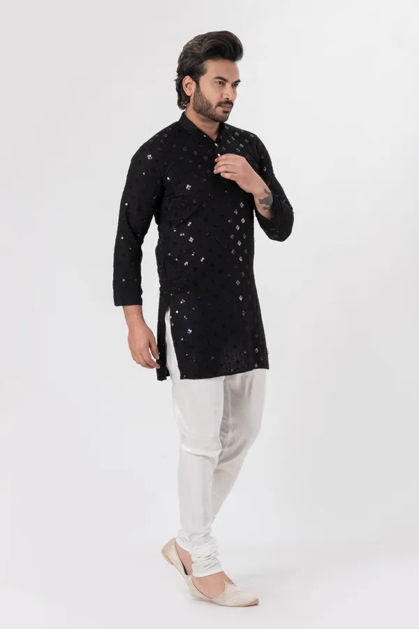 Black_Rayon_Casual_Kurta_For_Men