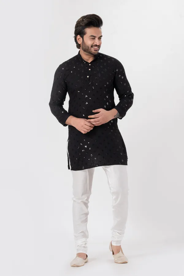 Black_Rayon_Casual_Kurta_For_Men