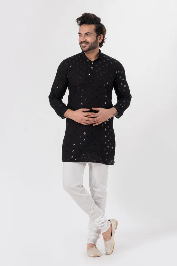 Black_Rayon_Casual_Kurta_For_Men