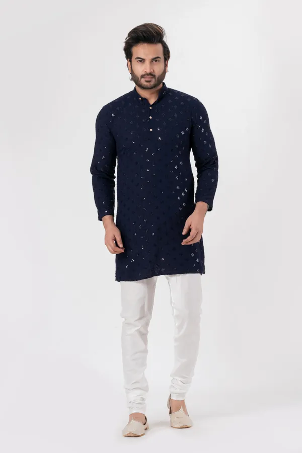 Blue_Rayon_Casual_Kurta_For_Men
