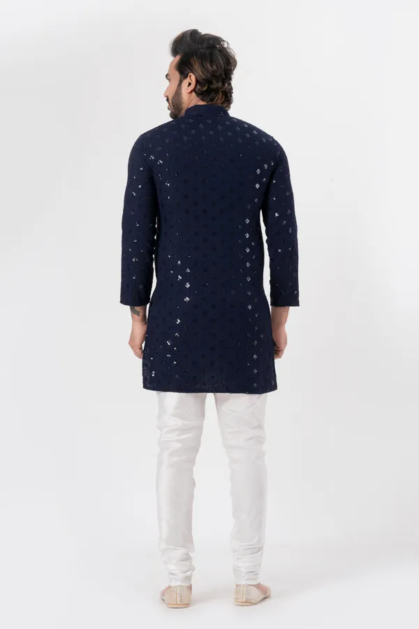 Blue_Rayon_Casual_Kurta_For_Men