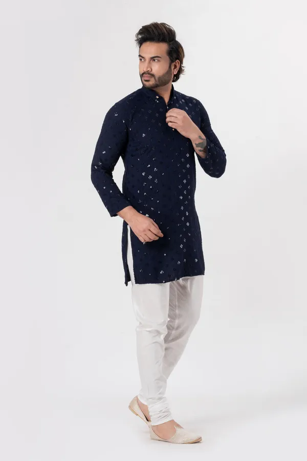 Blue_Rayon_Casual_Kurta_For_Men