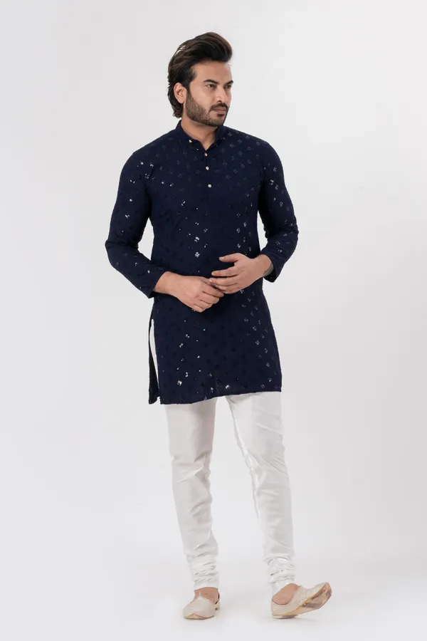 Blue_Rayon_Casual_Kurta_For_Men