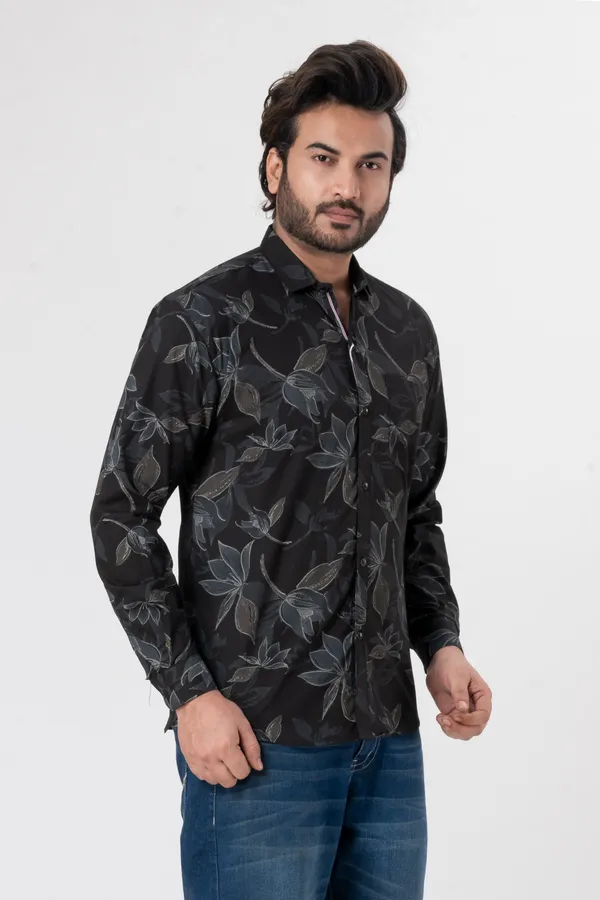 Black_100%_Cotton_Casual_Shirt_For_Men