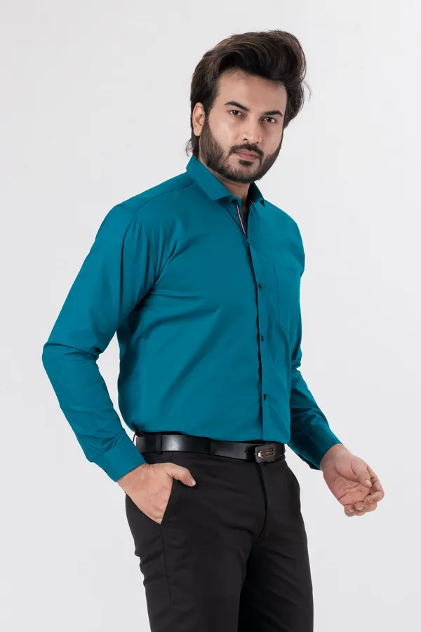 Dark_Blue_100%_Cotton_Casual_Shirt_For_Men
