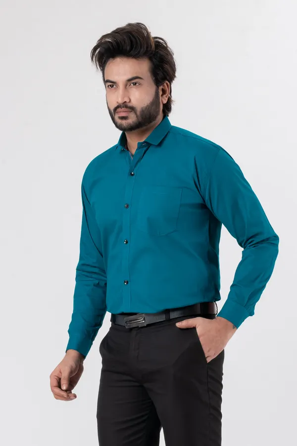 Dark_Blue_100%_Cotton_Casual_Shirt_For_Men