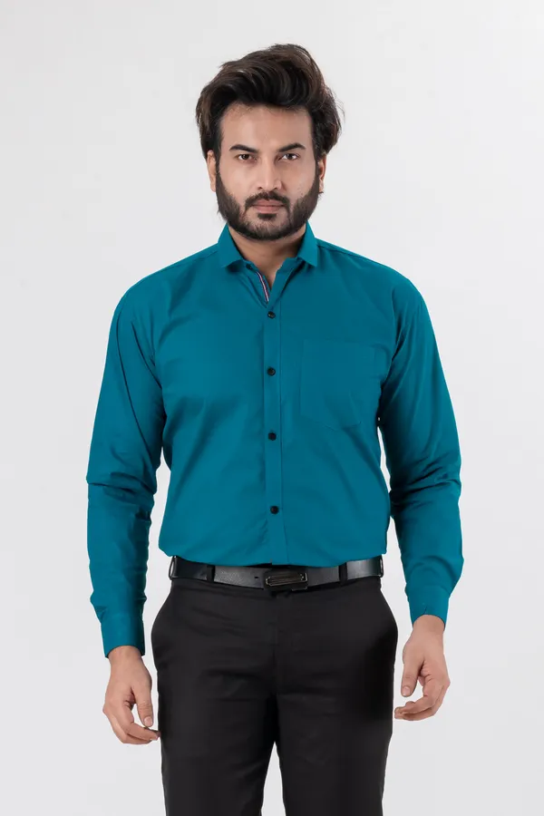 Dark_Blue_100%_Cotton_Casual_Shirt_For_Men