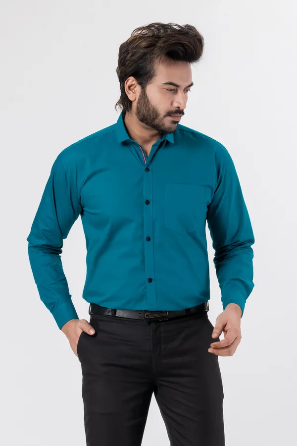 Dark_Blue_100%_Cotton_Casual_Shirt_For_Men