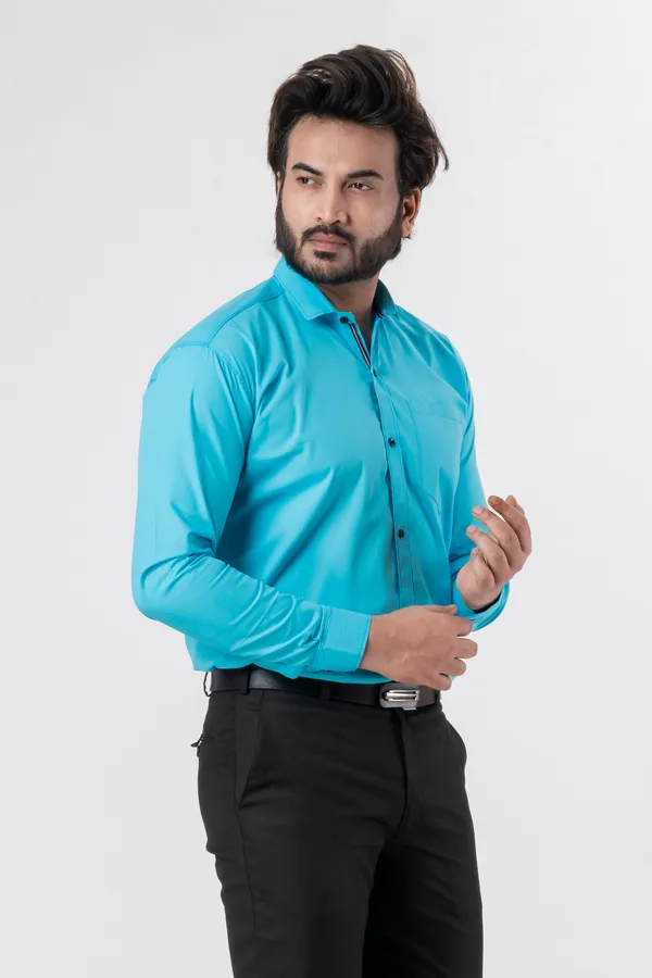 Light_Blue_100%_Cotton_Casual_Shirt_For_Men