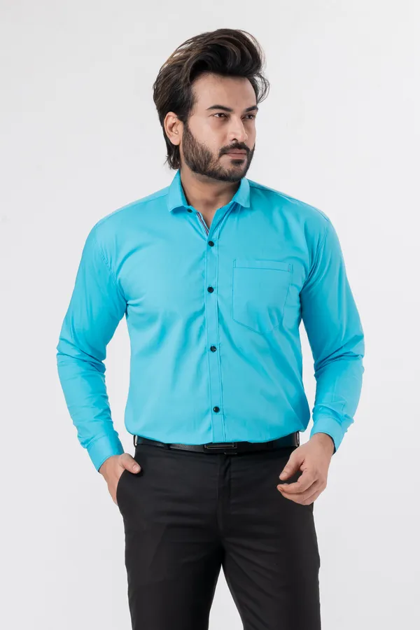 Light_Blue_100%_Cotton_Casual_Shirt_For_Men
