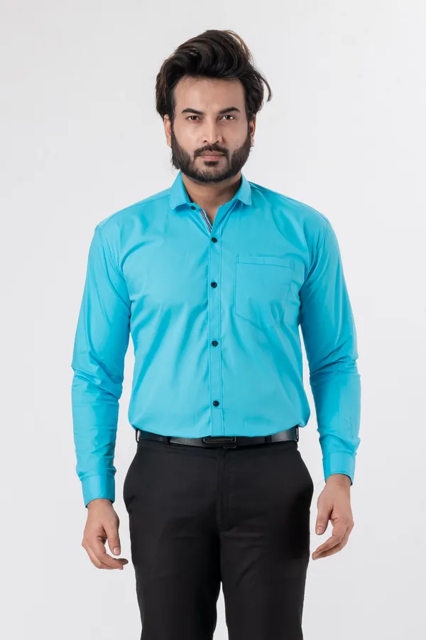 Light_Blue_100%_Cotton_Casual_Shirt_For_Men