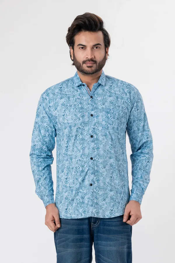 Blue_100%_Cotton_Casual_Shirt_For_Men