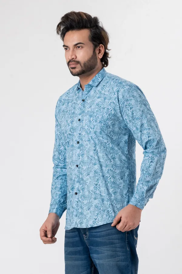 Blue_100%_Cotton_Casual_Shirt_For_Men