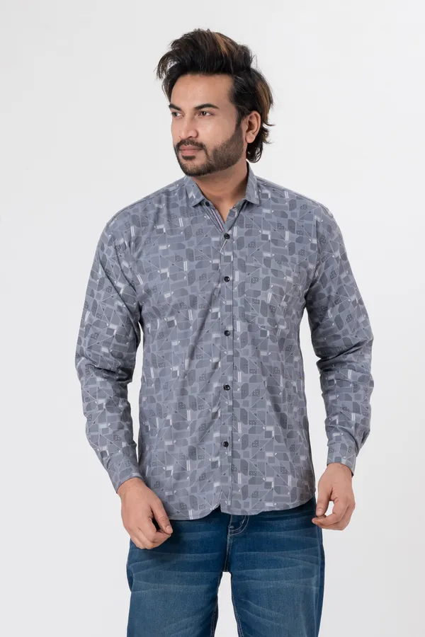 Grey_100%_Cotton_Casual_Shirt_For_Men