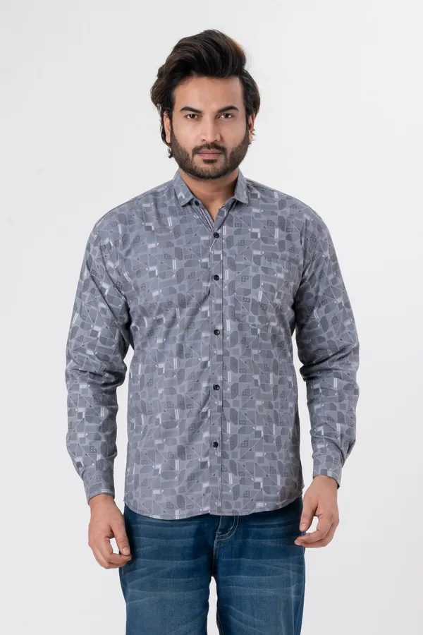 Grey_100%_Cotton_Casual_Shirt_For_Men