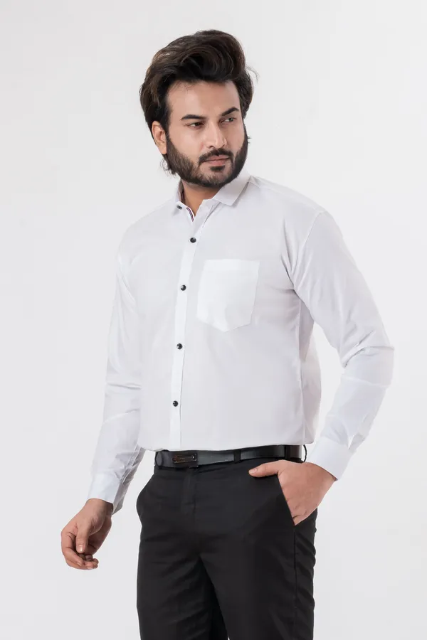 White_100%_Cotton_Casual_Shirt_For_Men