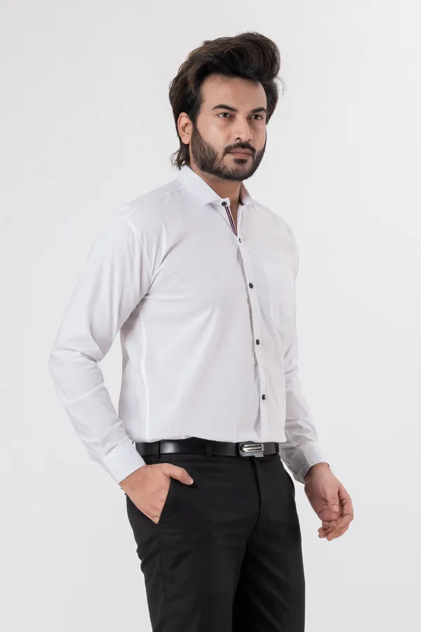 White_100%_Cotton_Casual_Shirt_For_Men