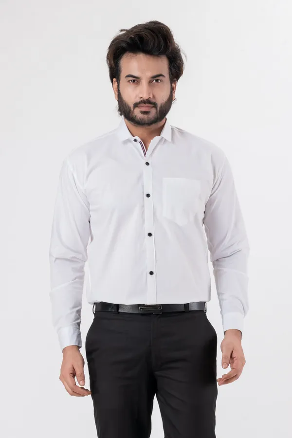White_100%_Cotton_Casual_Shirt_For_Men
