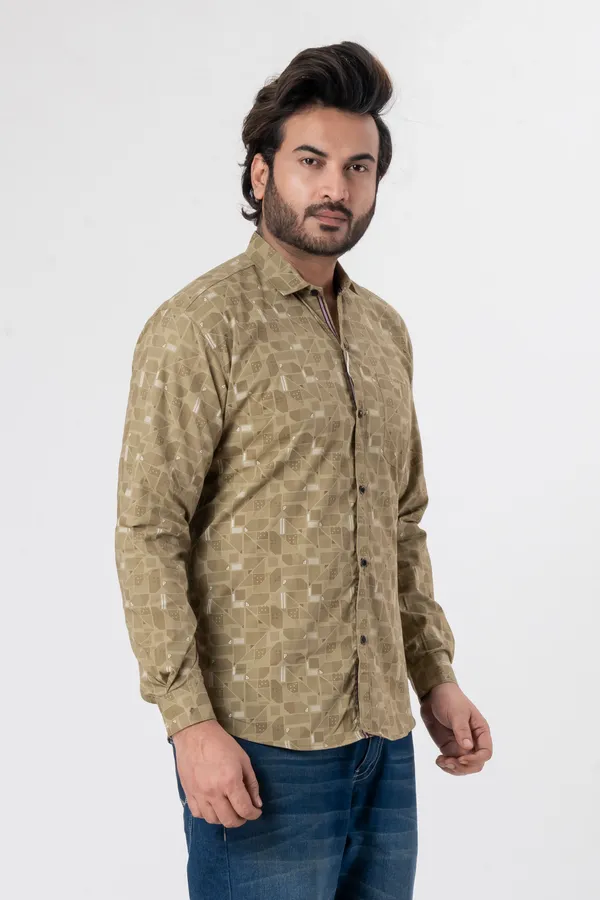 Khaki_100%_Cotton_Casual_Shirt_For_Men