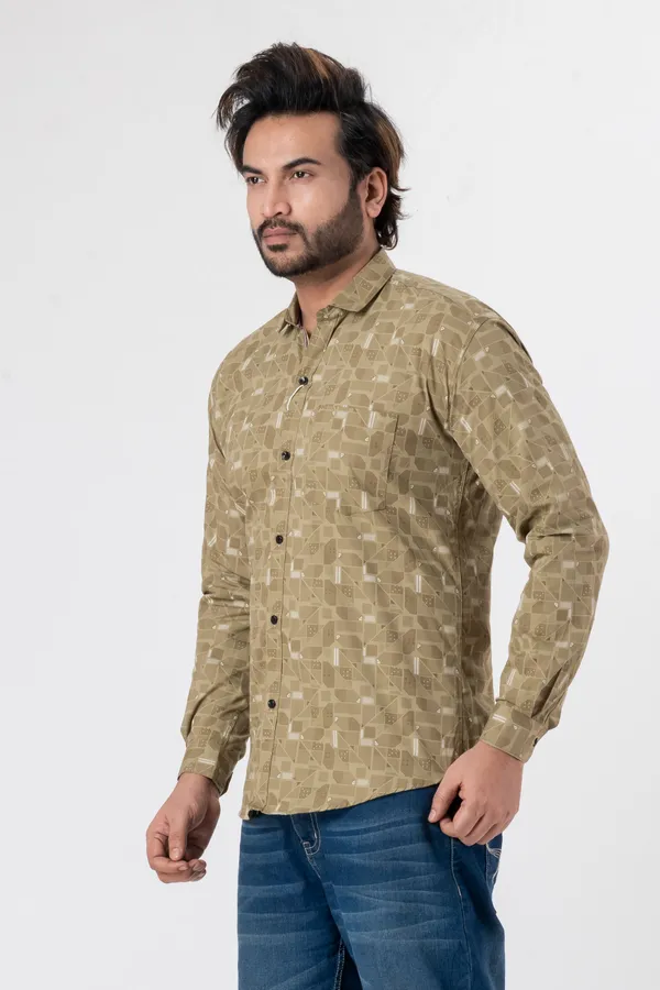 Khaki_100%_Cotton_Casual_Shirt_For_Men
