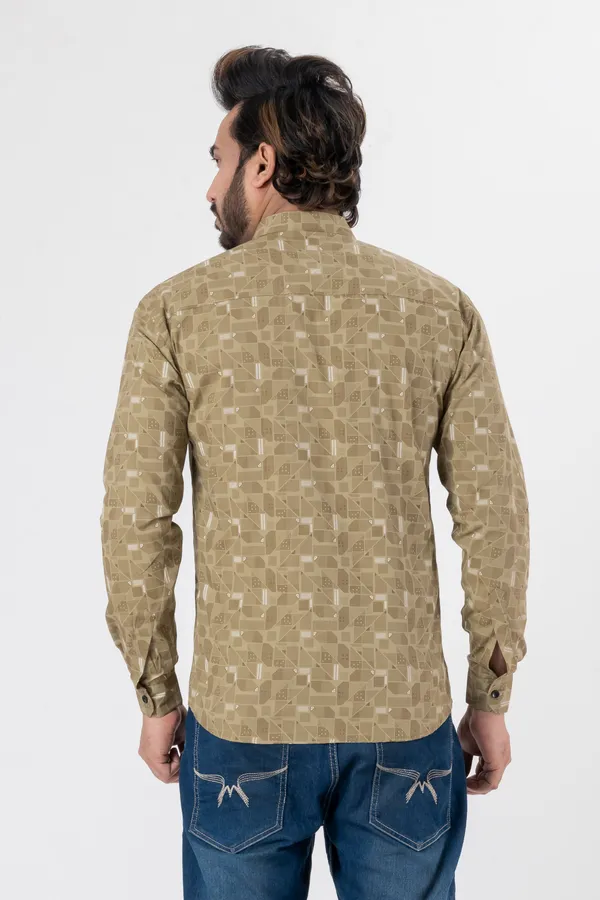 Khaki_100%_Cotton_Casual_Shirt_For_Men