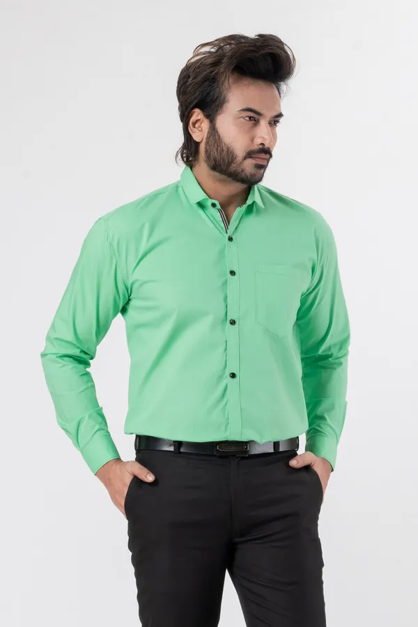 Light_Green_100%_Cotton_Casual_Shirt_For_Men