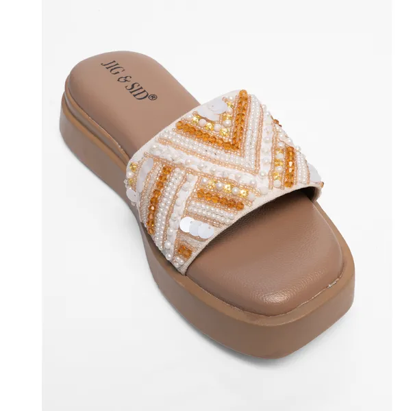 Beige_Synthetic_Leather_Wedges_For_Women