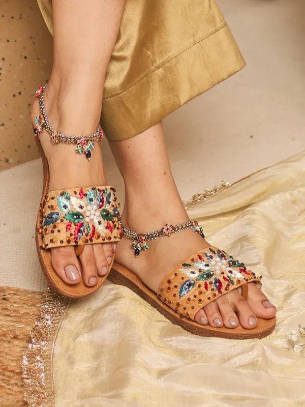 Brown_Synthetic_Leather_Flats_For_Women