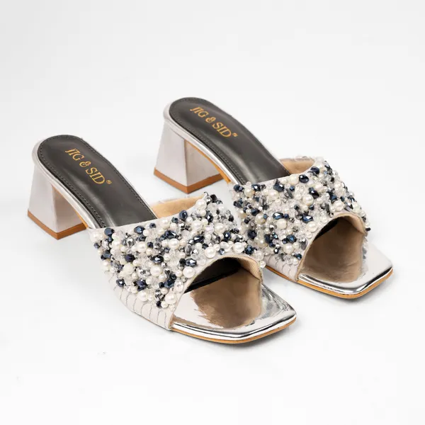 Silver_Synthetic_Leather_Heels_For_Women