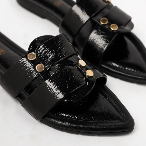 Black_Synthetic_Leather_Flats_For_Women