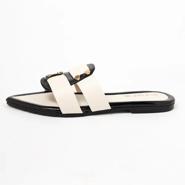 White_Synthetic_Leather_Flats_For_Women