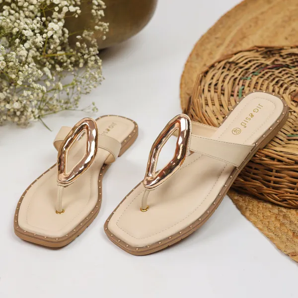 White_Synthetic_Leather_Flats_For_Women