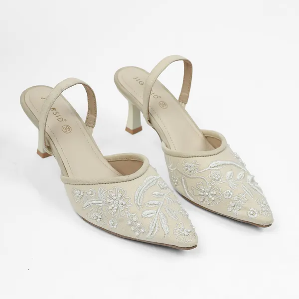 White_Synthetic_Leather_Heels_For_Women