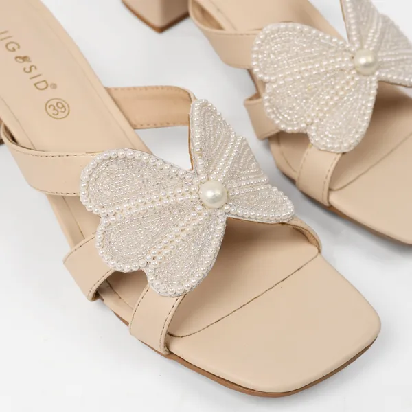 Beige_Synthetic_Leather_Heels_For_Women