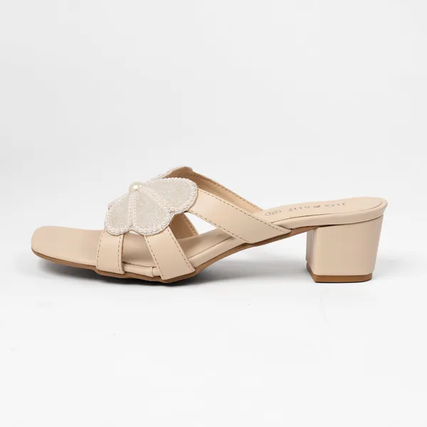 Beige_Synthetic_Leather_Heels_For_Women