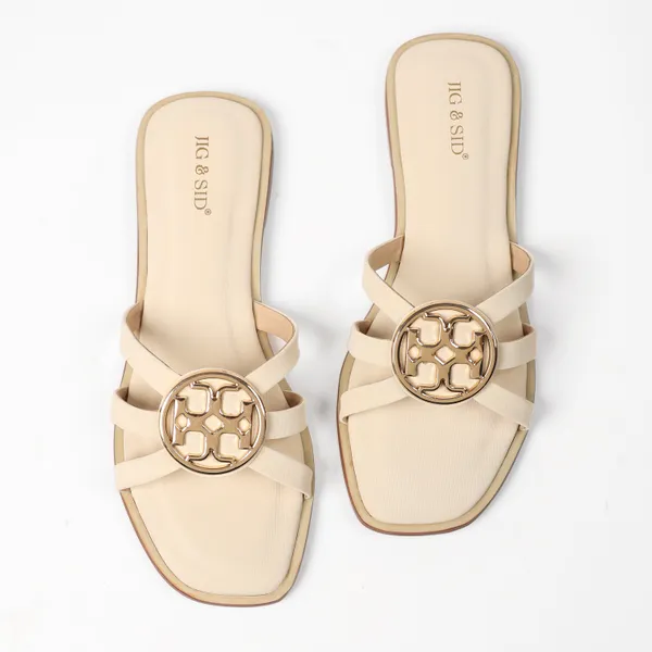 White_Synthetic_Leather_Flats_For_Women