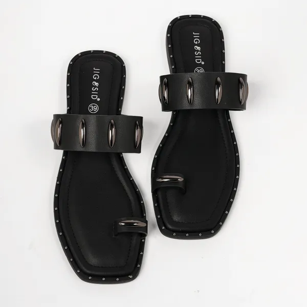 Black_Synthetic_Leather_Flats_For_Women