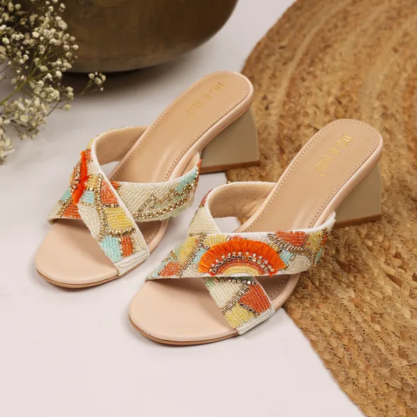 White_Synthetic_Leather_Heels_For_Women