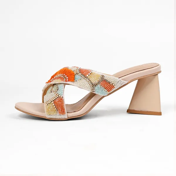 White_Synthetic_Leather_Heels_For_Women