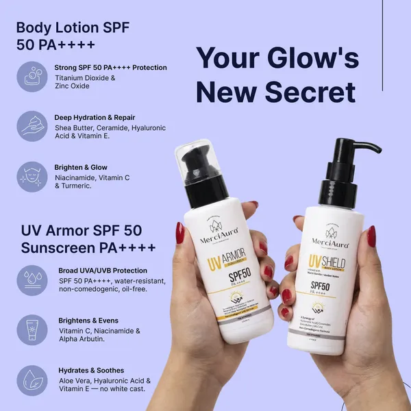 Merciaura_Sun_Safe_Combo_Pack__UV_Armor_Sunscreen_SPF_50_PA++++_(100_ml)_+_UV_Shield_Body_Lotion_SPF_50_PA++++_(120_ml)