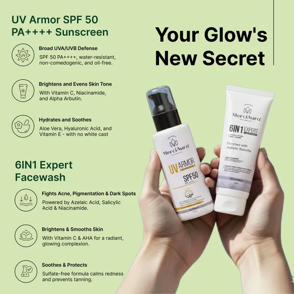 Merciaura_Clear_Skin_Duo__6-in-1_Expert_Face_Wash_(100_ml)_+_UV_Armor_Sunscreen_SPF_50_PA++++_(100_ml)