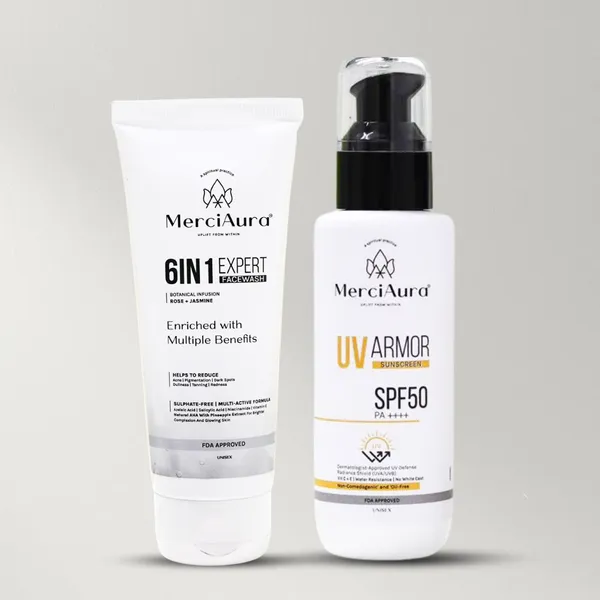 Merciaura_Clear_Skin_Duo__6-in-1_Expert_Face_Wash_(100_ml)_+_UV_Armor_Sunscreen_SPF_50_PA++++_(100_ml)