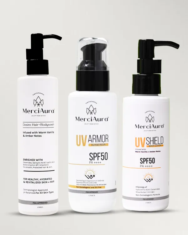 Merciaura_Desire_Glow_Shield_Combo_–_Complete_Sun_&_Care_Pack__Desire_Hair_+_Body_Wash_(300_ml)_|_UV_Shield_Body_Lotion_SPF_50_PA++++_(120_ml)_|_UV_Armor_Sunscreen_SPF_50_PA++++_(100_ml)